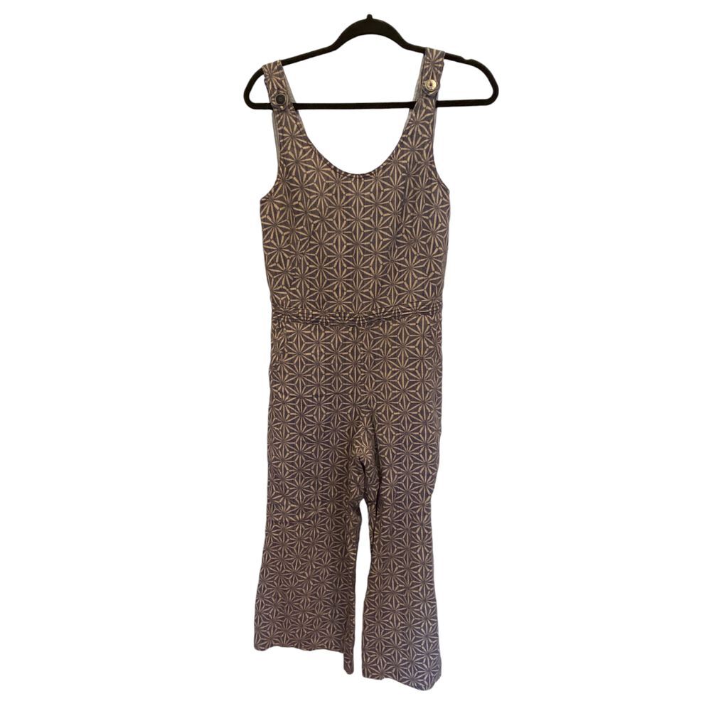 Elevenses Jumpsuit Sleeveless Crop Tie Back‎ Crop Wide Leg Womens Blue Beige XS